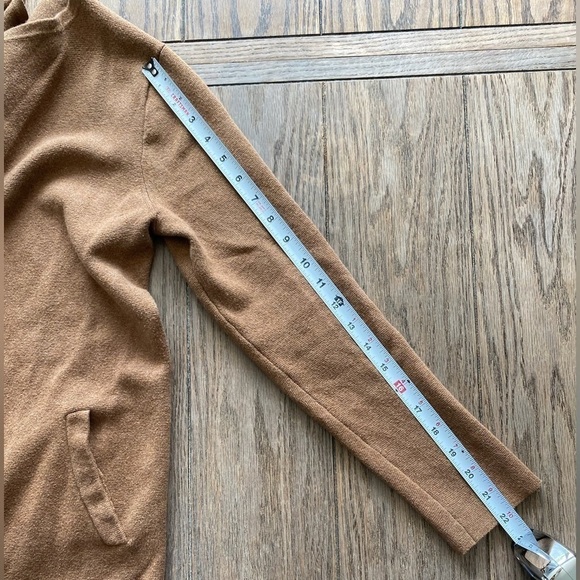 J. Crew Factory Camel Tan Oversized Sweater Blazer Soft Cozy Large Pockets Sz XS - Picture 10 of 11